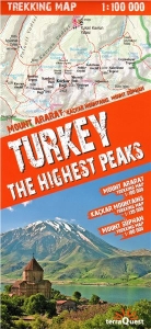 Turecko nejvyšší vrcholy - mapa