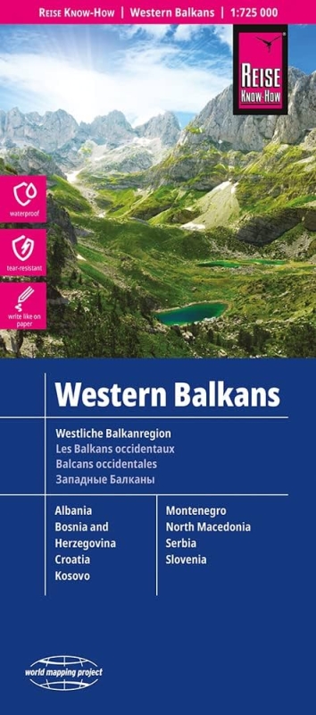 Balkán západní - mapa odolná