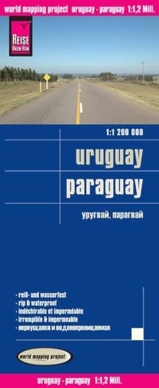 Uruguay, Paraguay - mapa odolná