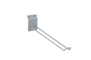 Double hook for sales display L=300 mm. Powder-coated RAL 7005 matt.