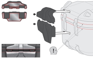 opěrka pro kufr DUSC M/L, 33/41 litrů