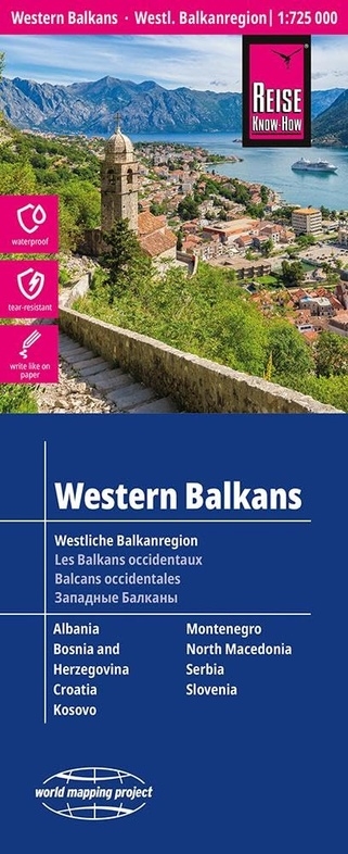 Balkán západní - mapa odolná