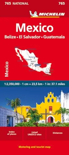 Mexiko, Belize, El Salvador, Guatemala (č. 765) mapa