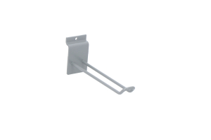 Double hook for sales display L=150 mm. Powder-coated RAL 7005 matt.
