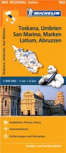 Itálie: Toskánsko, Umbrie, San Marino, Marche, Lazio, Abruzzo (č. 563) mapa