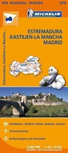 Španělsko: Extremadura, Kastilie-La Mancha, Madrid (č. 576) mapa