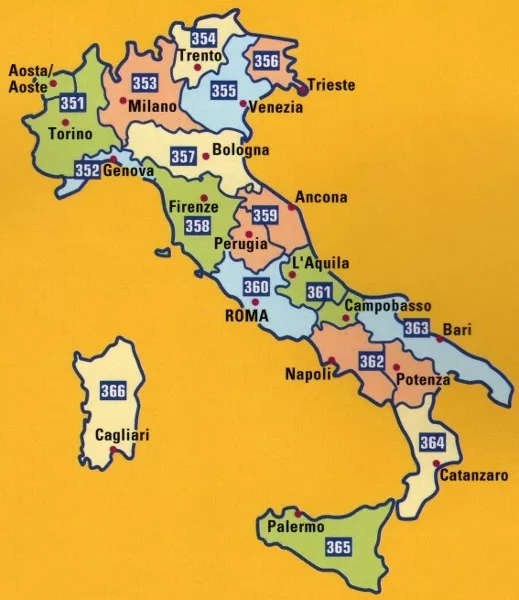 Itálie: Piemont Aostatal (č. 351) mapa