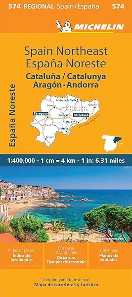 Španělsko: Katalánsko, Aragonie, Andorra (č. 574) mapa