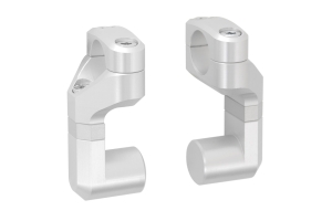 Vario bar back for O 22 mm handlebar Up/back variable. Silver.