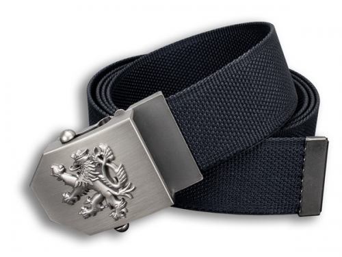 Opasek s českým lvem textilní černý