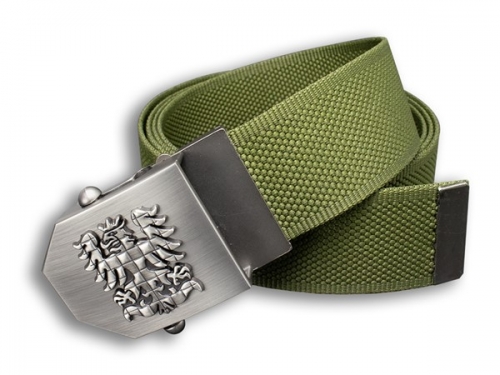 Opasek s moravskou orlicí textilní khaki