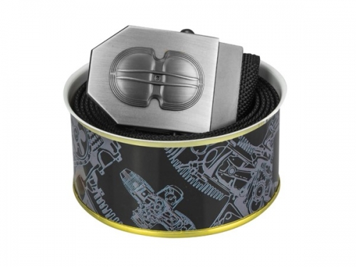 Opasek motor boxer textilní černý - dárkové balení