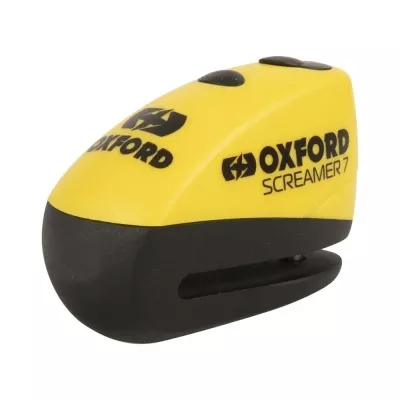 Oxford Screamer 7 - zámek na kotouč s alarmem (žlutý)