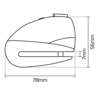 Oxford Screamer 7 - zámek na kotouč s alarmem (černý)