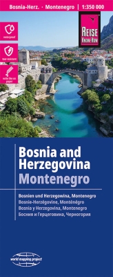 Bosna a Hercegovina, Černá Hora - mapa odolná