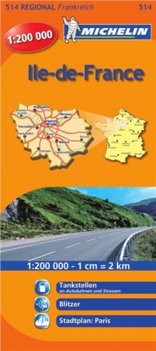 Francie: Ile-de-France (č. 514) mapa SLEVA