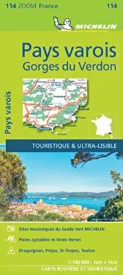 Francie: Grand Canyon du Verdon, Azurové pobř. záp. (č. 114) mapa