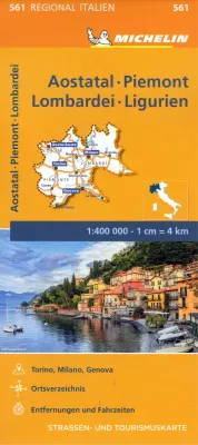 Itálie: Aostatal, Piemont, Lombardie, Ligurie (č. 561) mapa