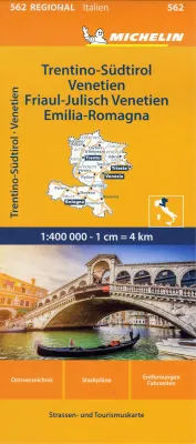 Itálie: Trentino, Jižní Tyrolsko, Benátsko, Friuli-Venezia Giulia, Emilia-Romagna (č. 562) mapa