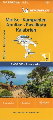 Itálie: Molise, Kampánie, Apulie, Basilicata, Kalábrie (č. 564) mapa