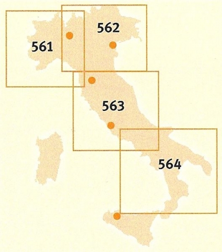 Itálie: Molise, Kampánie, Apulie, Basilicata, Kalábrie (č. 564) mapa