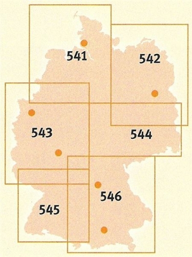 Německo: Severní Porýní-Vestfálsko, Hesensko, Porýní-Falc, Sársko (č. 543) mapa