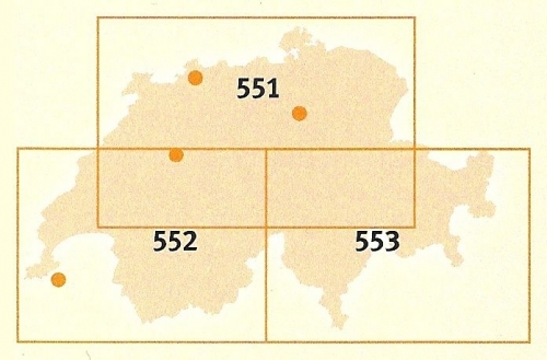 Švýcarsko: sever (č. 551) mapa