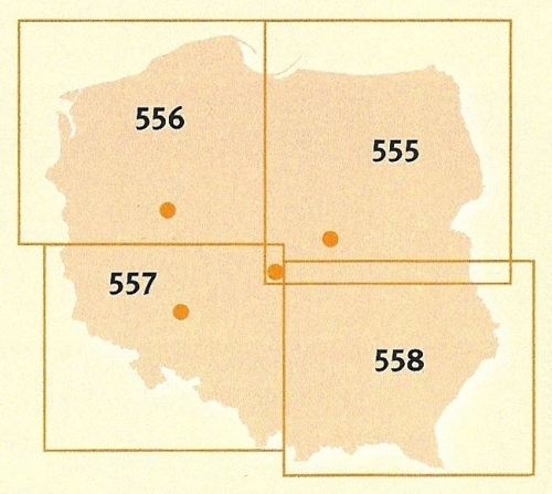 Polsko: jihovýchod (č. 558) mapa