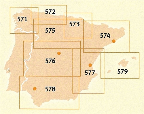 Španělsko: Asturie, Kantábrie (č. 572) mapa