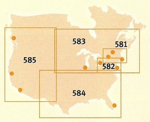 USA a Kanada: západ (č. 585) mapa