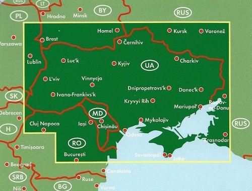 Ukrajina a Moldávie - mapa