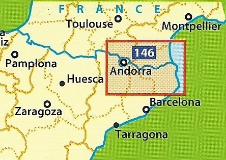 Andorra, východní Pyreneje (č. 146) mapa
