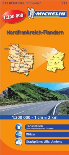 Francie: Nord-Pas-de-Calais a Pikardie (č. 511) mapa