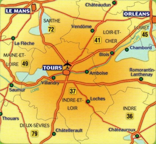 Francie: Zámky na Loiře (č. 116) mapa