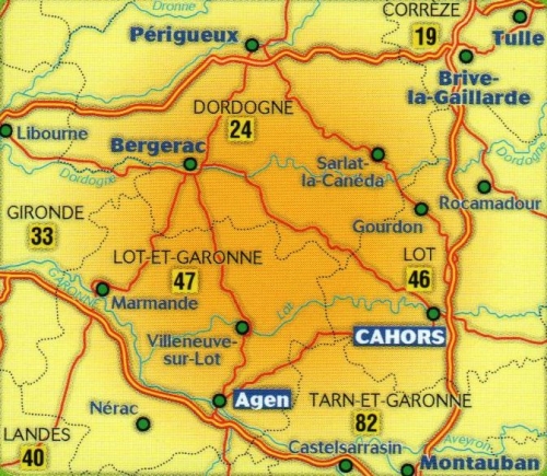 Francie: Périgord Quercy (č. 118) mapa