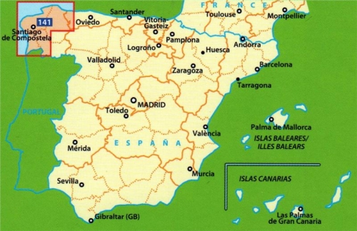 Španělsko: pobřeží Galicie (č. 141) mapa