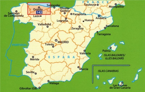 Španělsko: Asturie, Costa Verde (č. 142) mapa