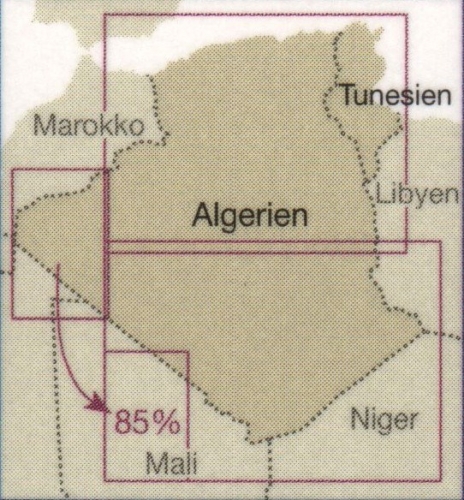 Alžírsko a Tunisko - mapa odolná