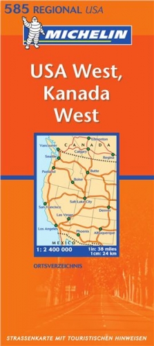 USA a Kanada: západ (č. 585) mapa