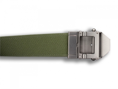 Opasek s českým lvem textilní khaki - dárkové balení