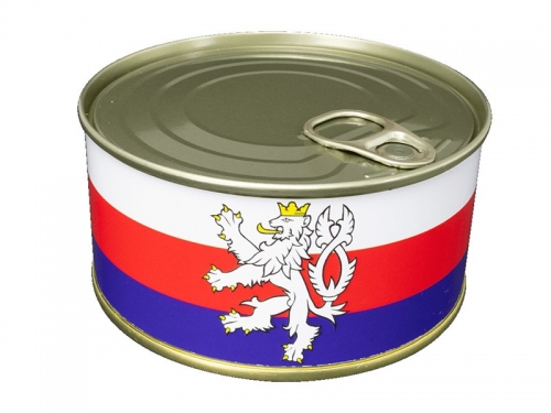 Opasek s českým lvem textilní trikolora - dárkové balení