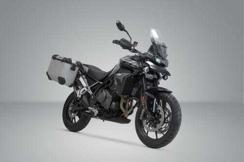 TRAX ADV aluminum case system + Akrapovic Silver. 45/37 l. Triumph Tiger 900 (19-2
