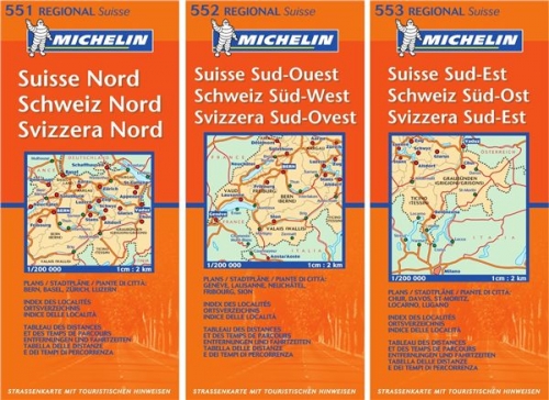 Švýcarsko: Kompletní sada regionálních map