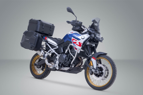 Adventure set DUSC with top case XL Black. BMW F 850/900 GS Adv. F. stainl. steel