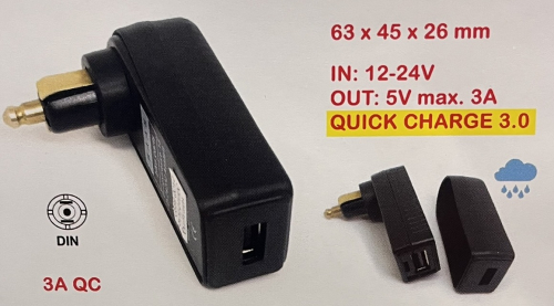 USB 9 nabíječka max. 3A